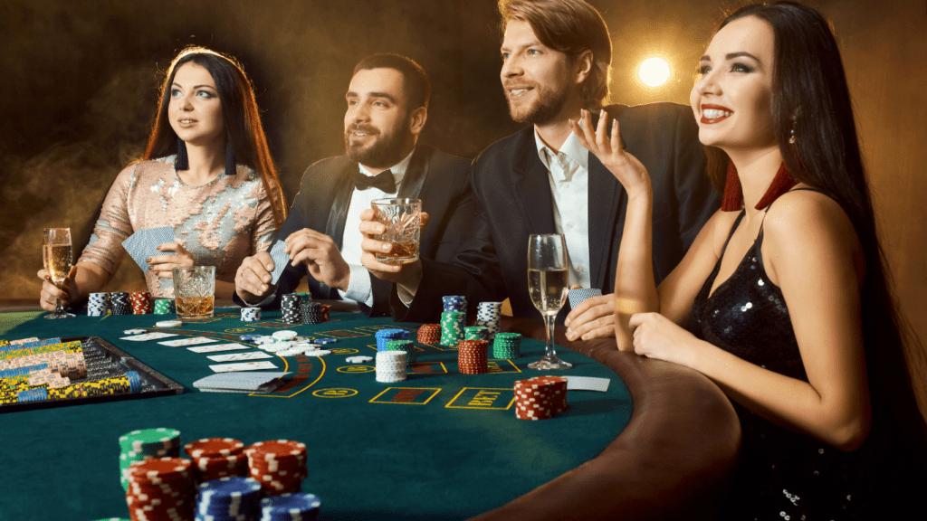 gamblers in casino table