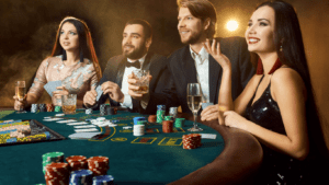 gamblers in casino table