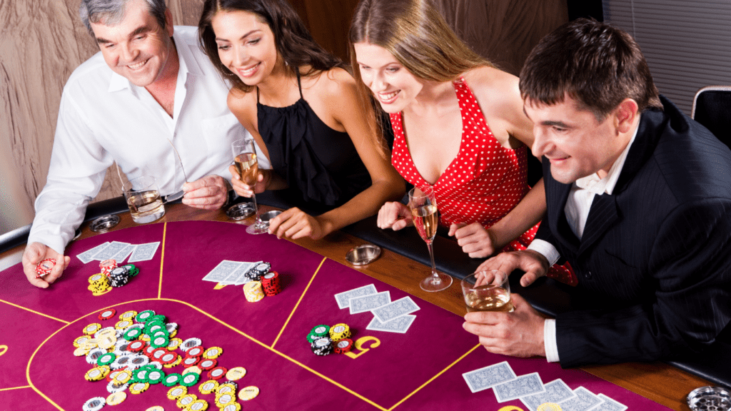 gamblers in casino table